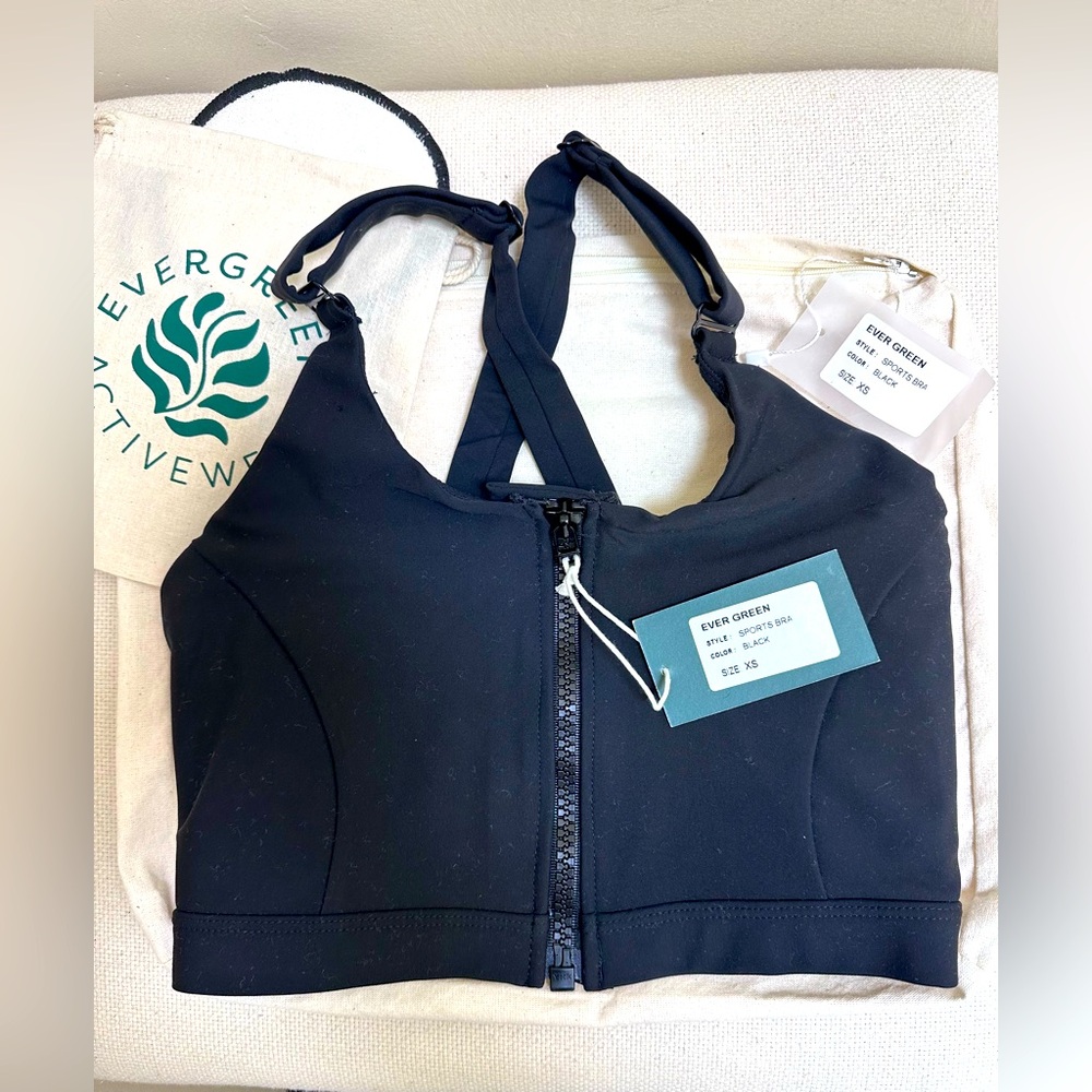 Evergreen Pumping/Nursing Black Sports Bra-Size XS -Maternity & postpartum NWT
